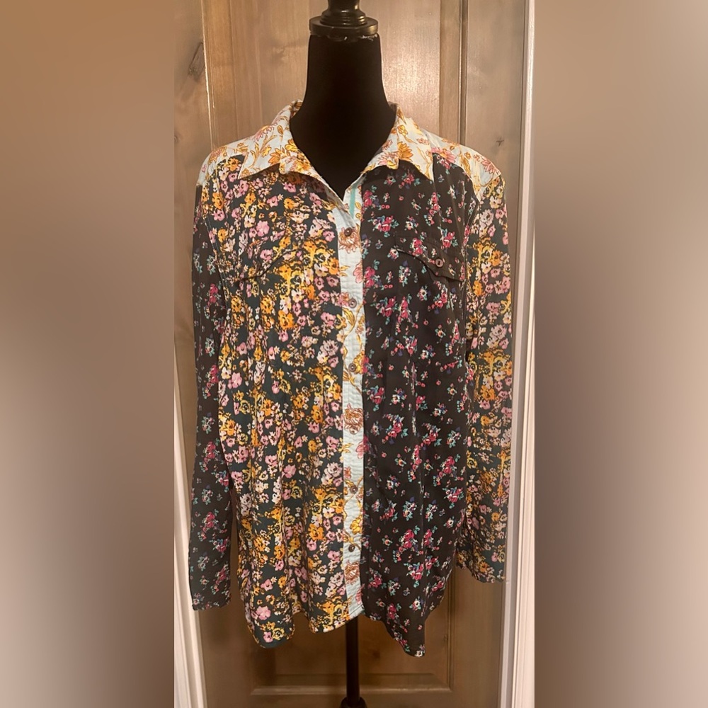 Sundance Blue and Yellow Floral Shirt